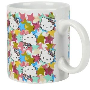 Hello Kitty  Star Print 16 Oz White Ceramic Mug NWOT